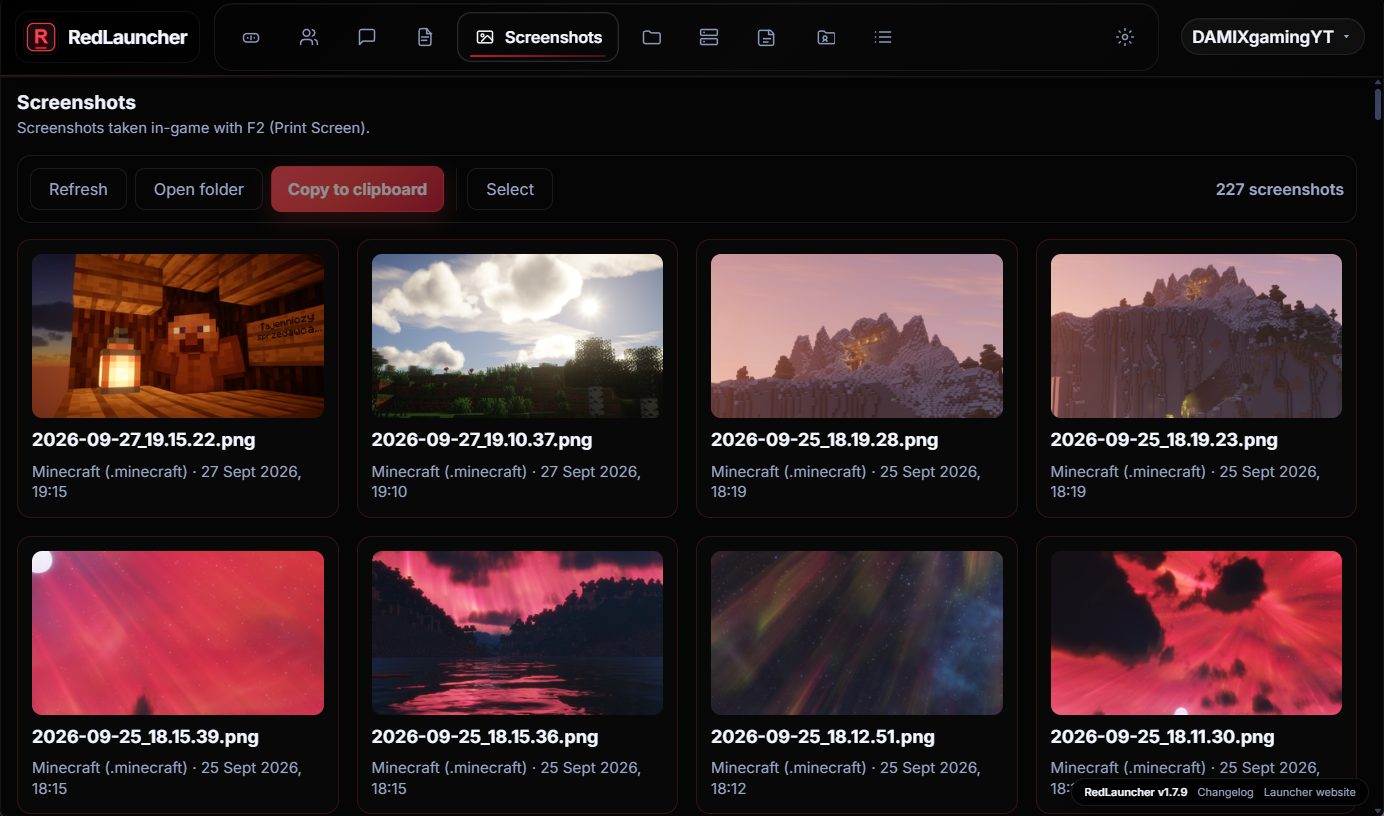 RedLauncher, Screenshots
